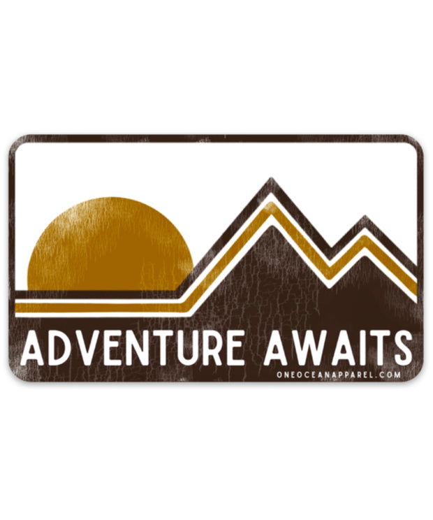 Adventure Awaits Retro Sticker