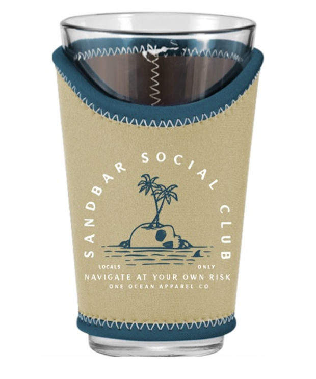 Sandbar Social Club Pint Glass Koozie