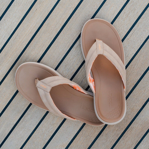 Darby™ Stylish and Supportive Flip Flip Sandals: Tan / 07