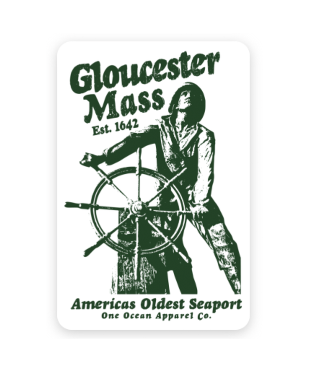 Gloucester Man At The Wheel Sticker