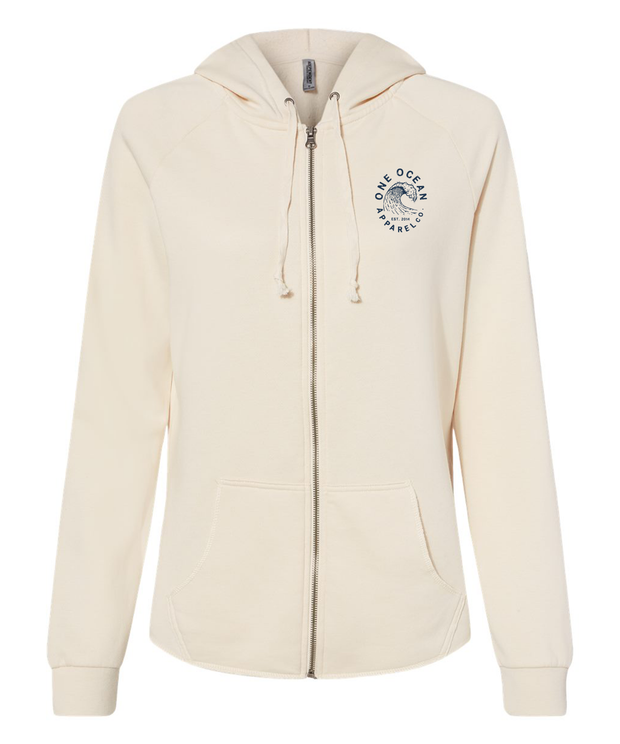 One Ocean Wave Ladies Zip Hoodie