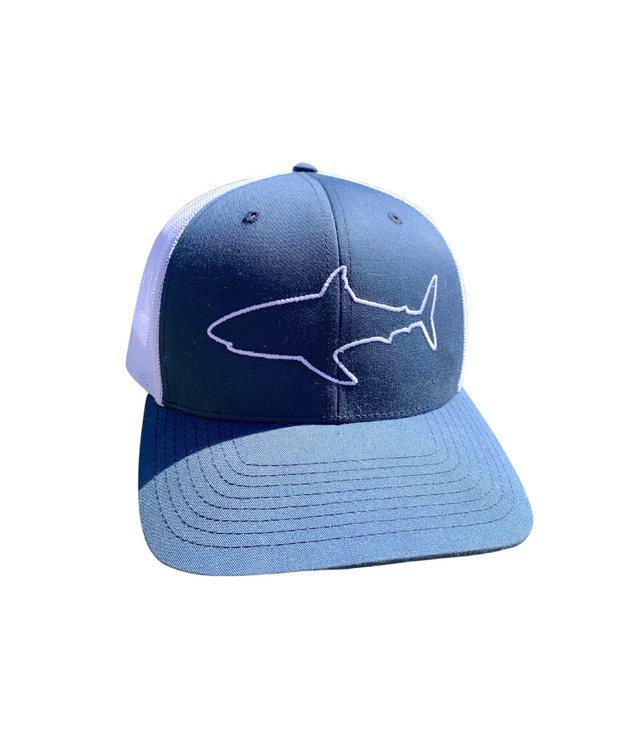 Shark Outline Structured Adjustable Hat