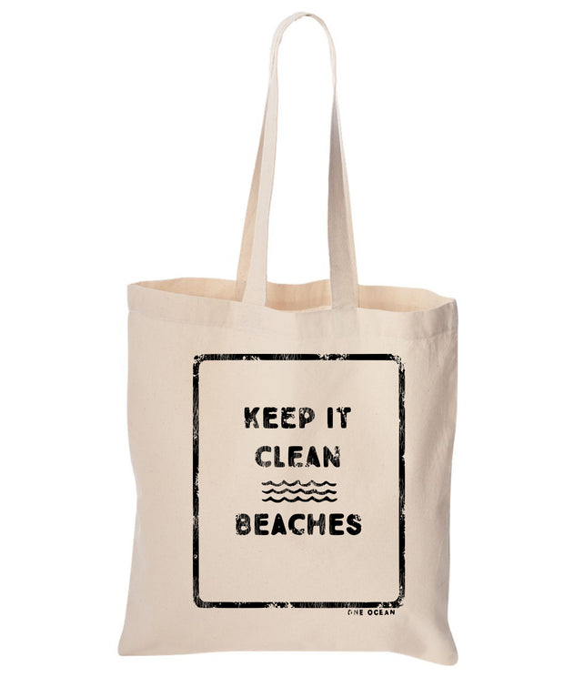 Keep it Clean Beaches Cotton Canvas Tote