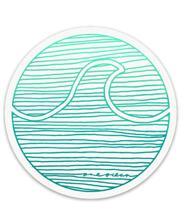 One Ocean Lines Wave Sticker