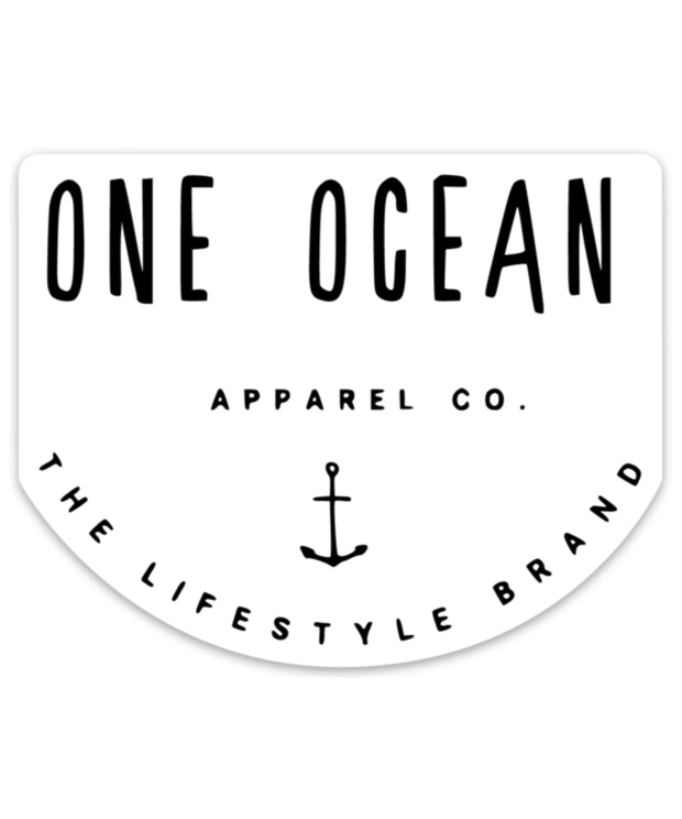 One Ocean Anchor Logo Sticker