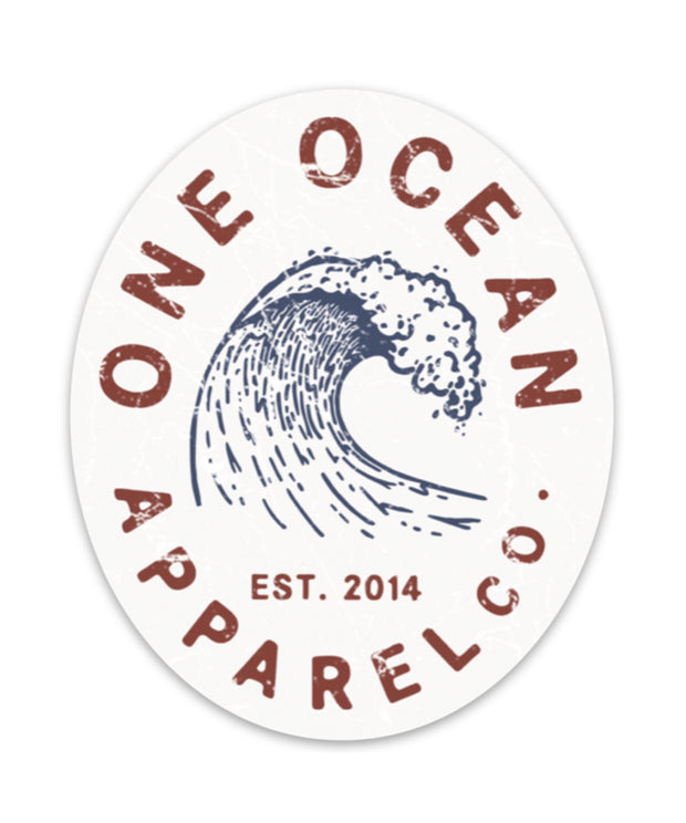 One Ocean Apparel Co. Wave Sticker