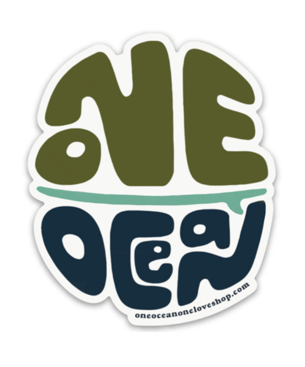 One Ocean Circle Sticker