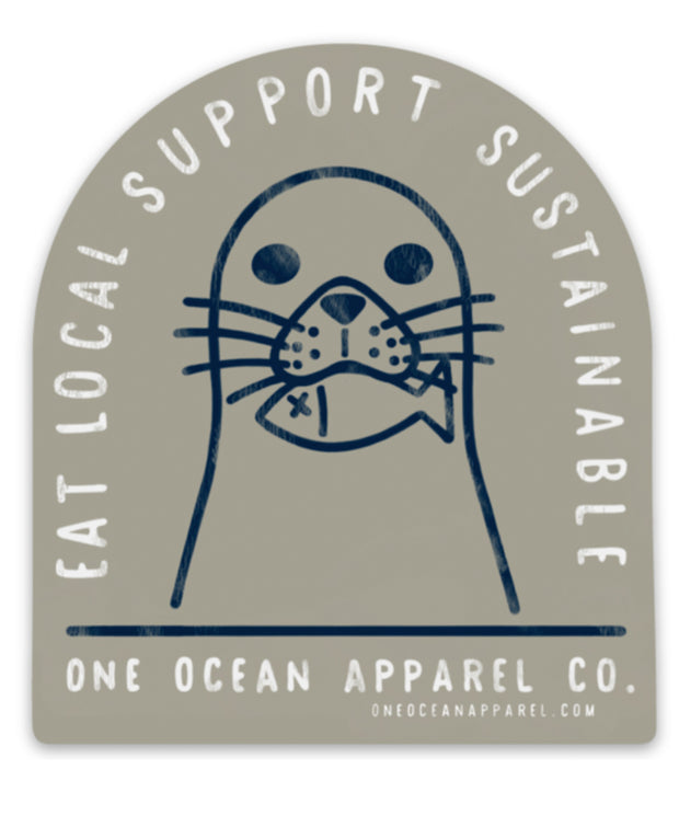 Eat Local Support Sustainable Seal Sticker