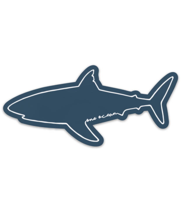One Ocean Shark Outline Sticker